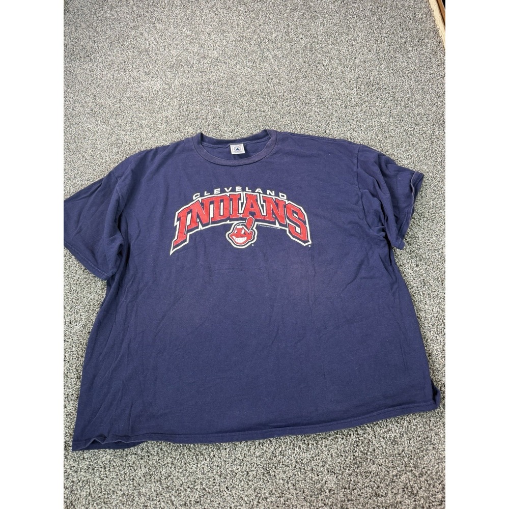 Vintage Y2K Cleveland Indians MLB T Shirt Men's Size 3XL Blue
